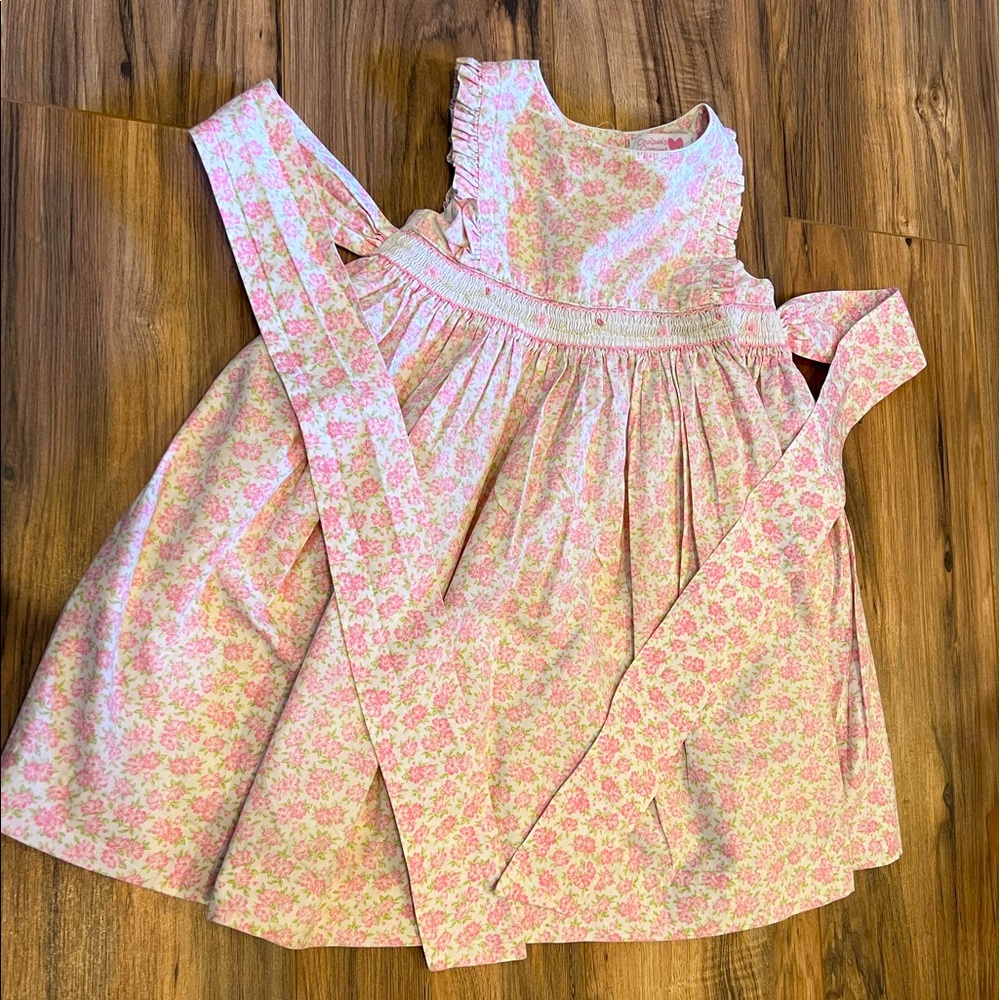 Pink floral dress with tie